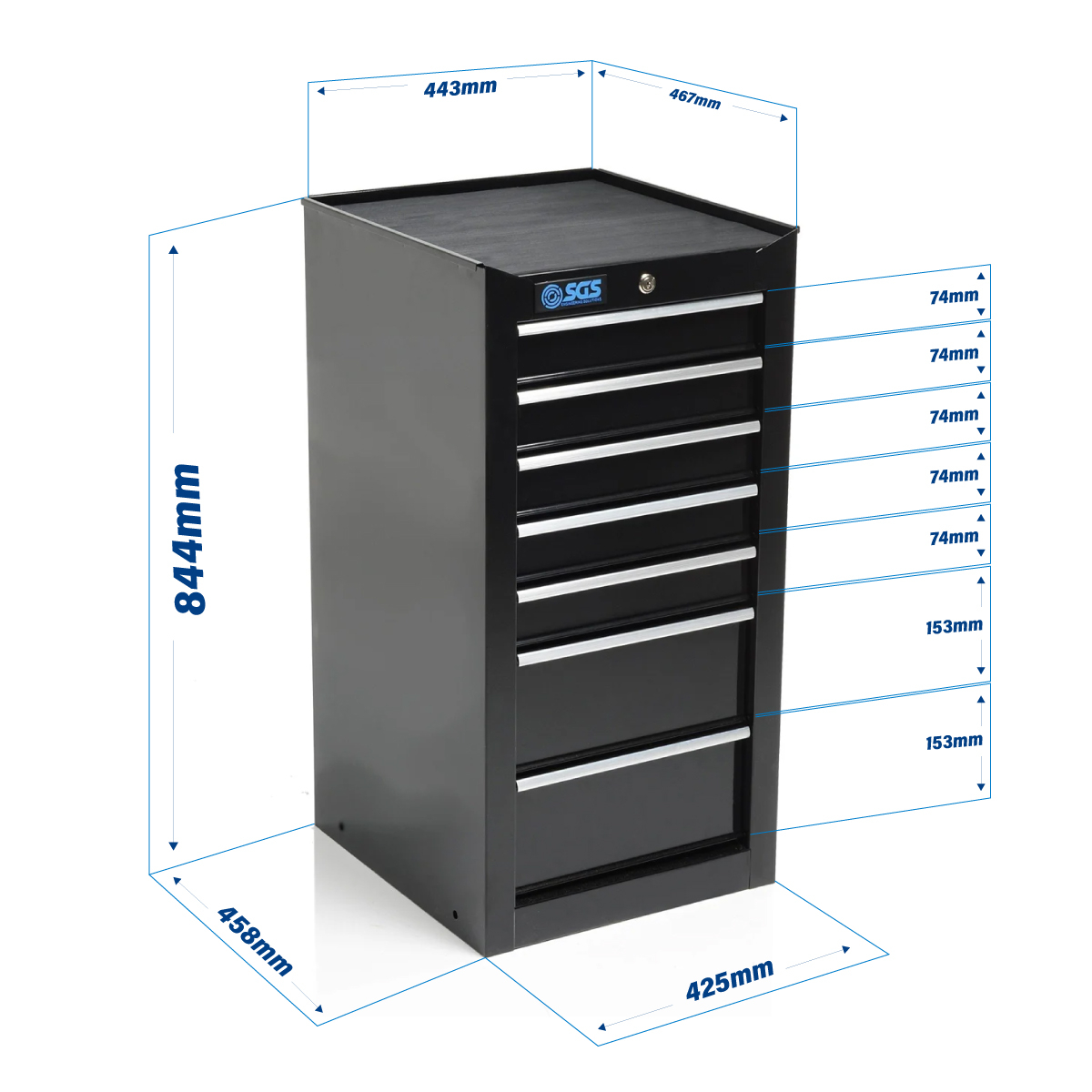 SGS 58in 26 Drawer Tool Chest Cabinet & Side Locker